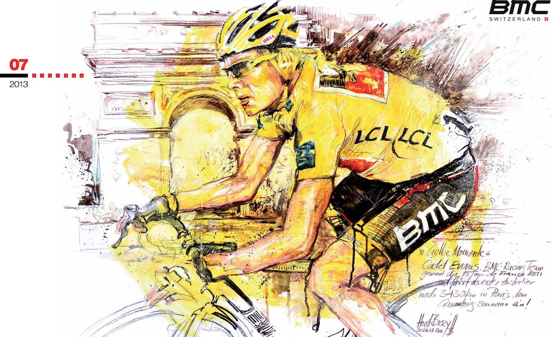 Cadel Evans ในเสื้อเหลืองแชมป์ Tour de France ปี 2011/ Horst Brozy
